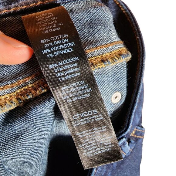 Chicos The So Slimming Slim Jean Blue Dark Wash Women's Size 00 - Picture 7 of 7